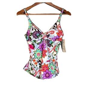NWT! Anne cole floral swim tank.